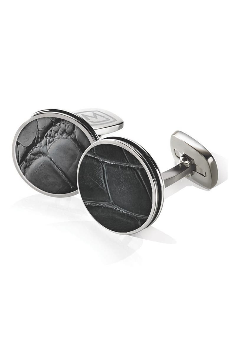 Alligator Cuff Links, Main, color, STAINLESS STEEL/ BLACK