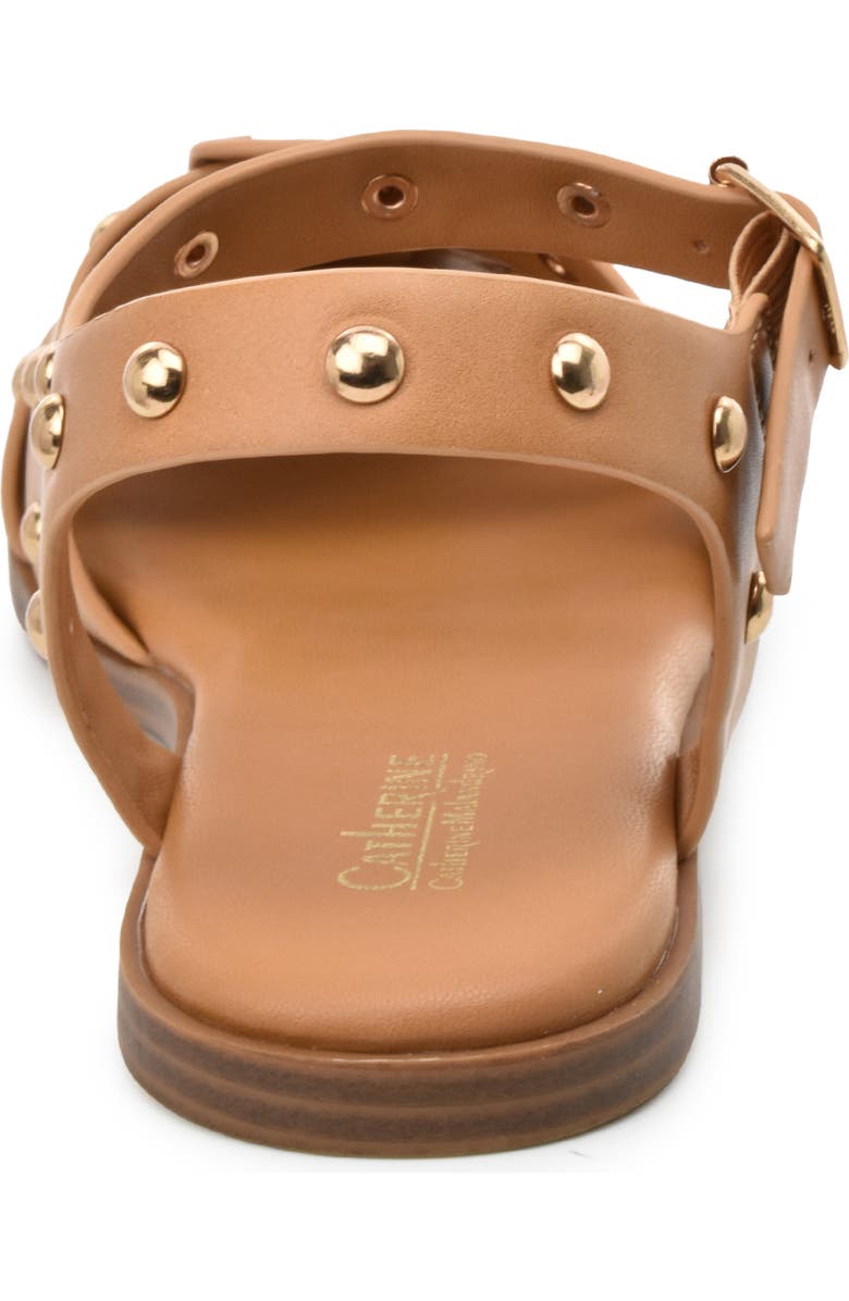 Catherine Catherine Malandrino Studded Fisherman Sandal, Alternate, color, Tan