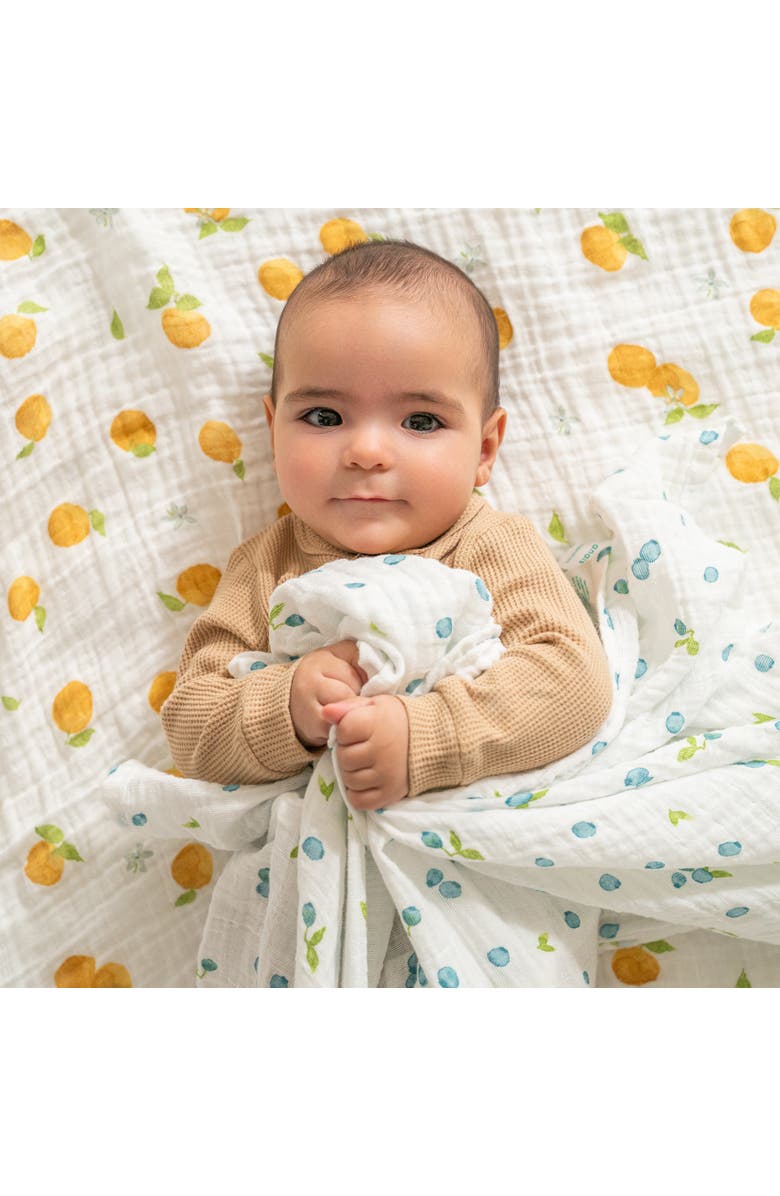 aden + anais 4-Pack 100% Organic Cotton Muslin Swaddles, Alternate, color, Fresh Fruit