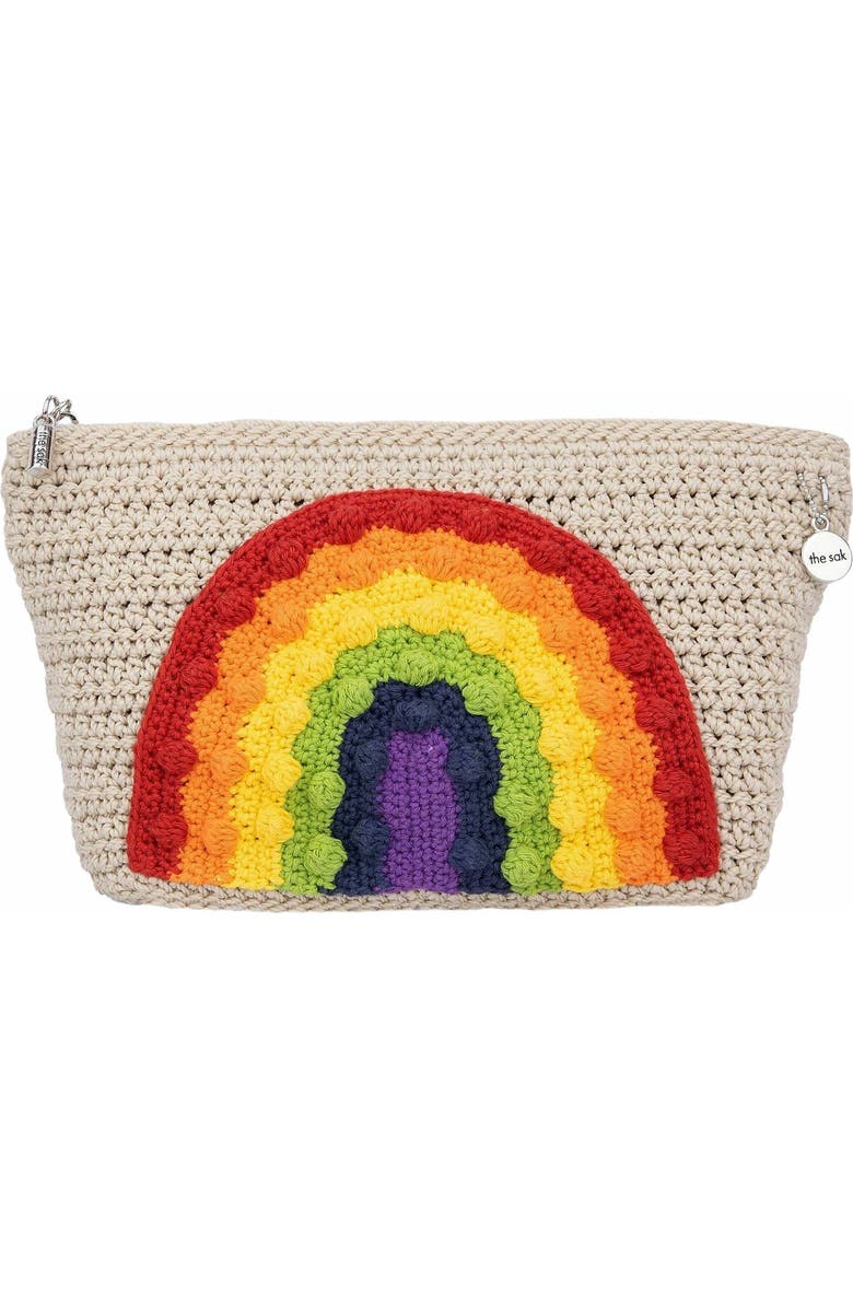 The Sak Essential Medium Pouch, Main, color, Rainbow Ecru