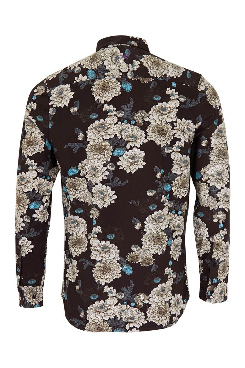 Sawyer Knit Button-Up Shirt, Alternate, color, Serious Floral Black