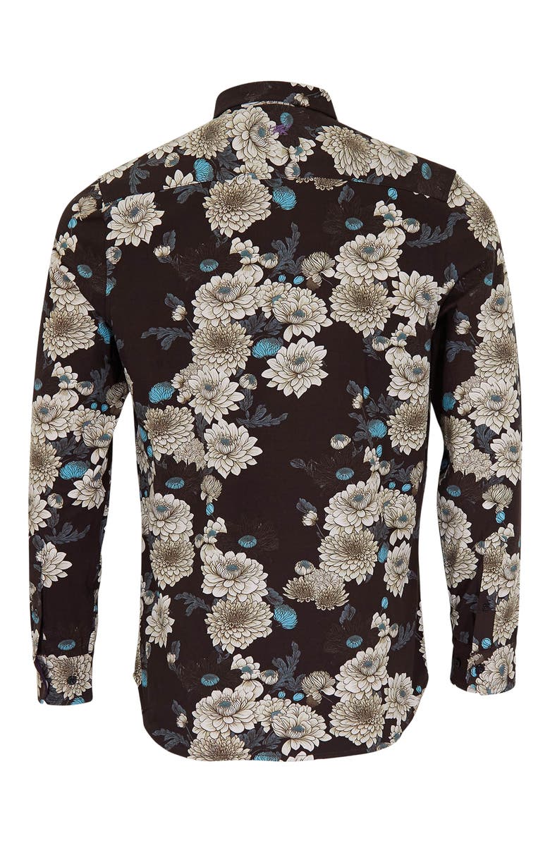 Lords of Harlech Sawyer Knit Button-Up Shirt, Alternate, color, Serious Floral Black