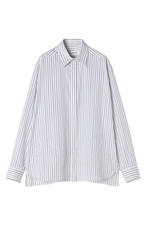 Oversized Striped Cotton Poplin Shirt