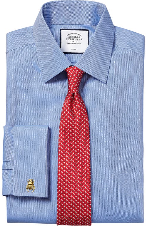 CHARLES TYRWHITT CHARLES TYRWHITT NON-IRON ROYAL OXFORD SLIM FIT SHIRT DOUBLE CUFF