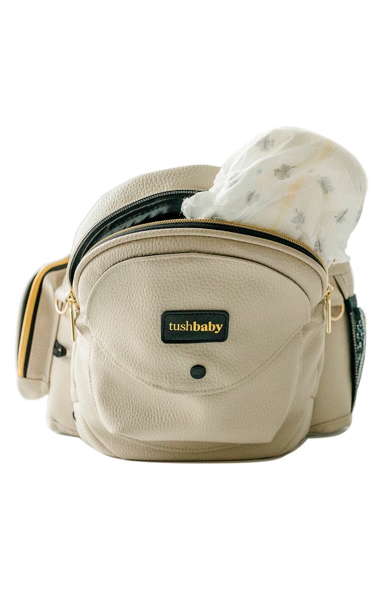 Tushbaby Quilted Faux Leather Hip Seat Carrier, Alternate, color, Cream