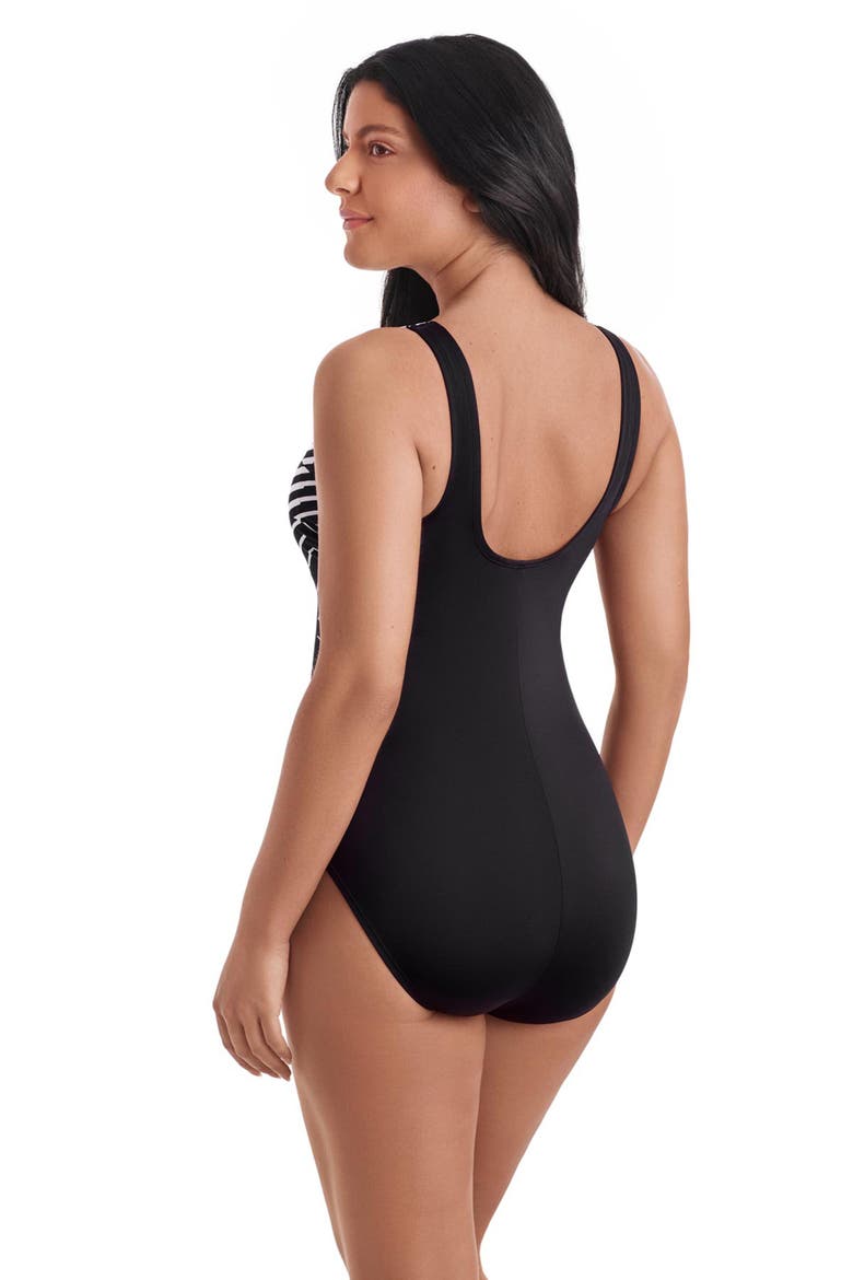 Binded Highneck Tank Chlorine Resistant One-Piece Swimsuit, Alternate, color, In Graphic Details