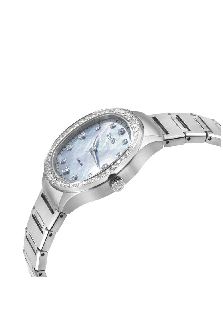 Morcote Diamond Swiss Quartz Bracelet Watch, Alternate, color, SILVER
