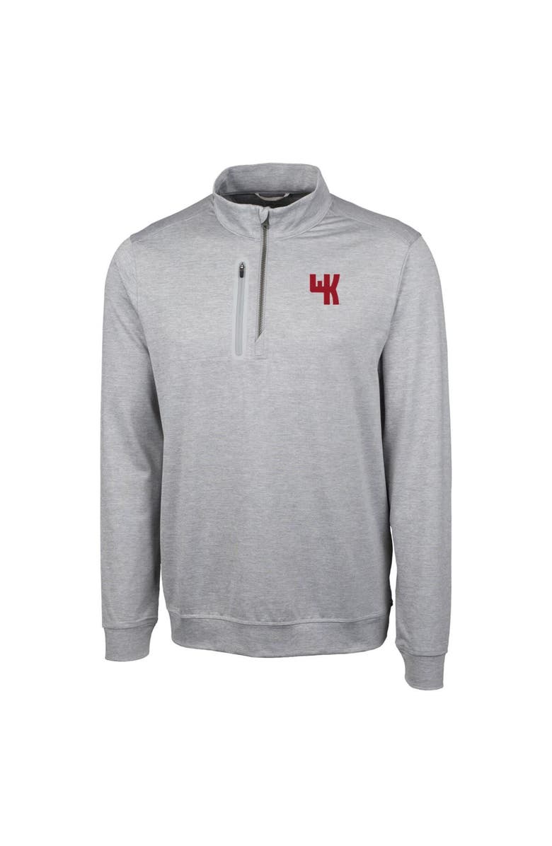 Cutter & Buck Men's Cutter & Buck Gray Western Kentucky Hilltoppers Vault Big & Tall Stealth Quarter-Zip Pullover Top, Alternate, color, 