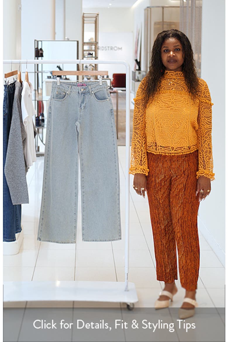 Bow Pocket Low Rise Wide Leg Jeans video