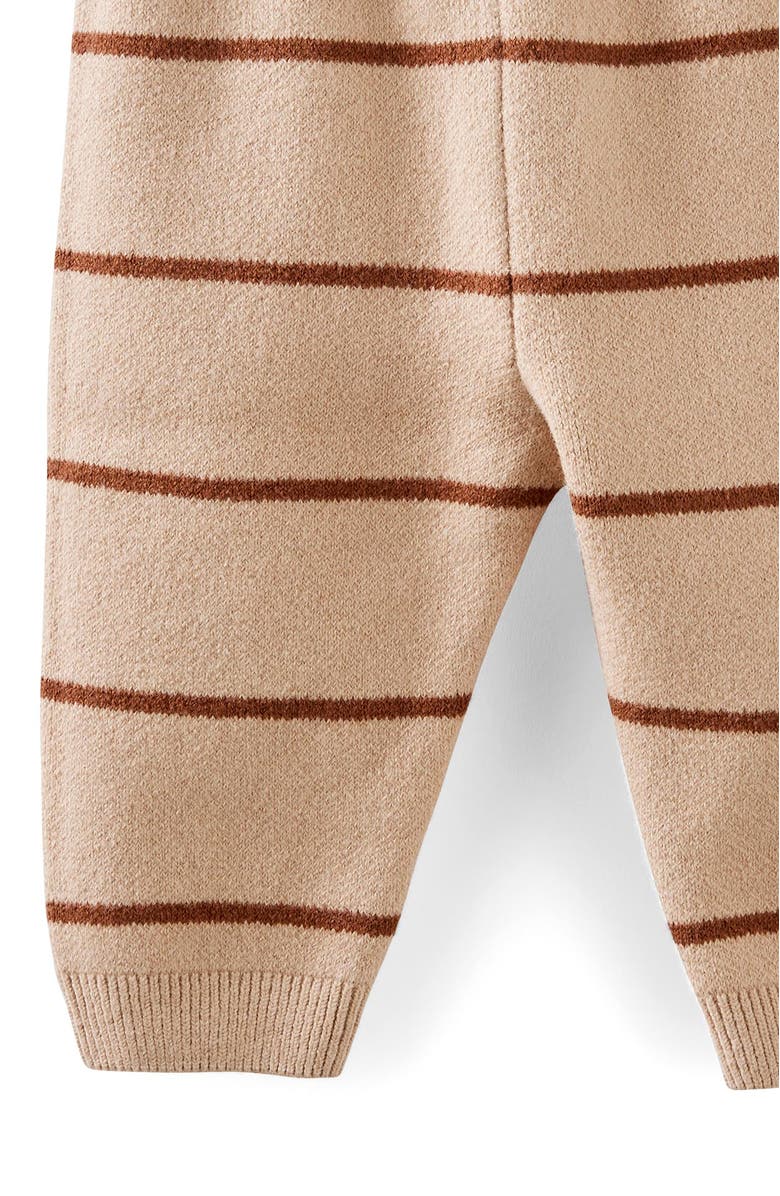 Cotton On Kids Organic Knit Legging, Alternate, color, Latte Cream Stripe