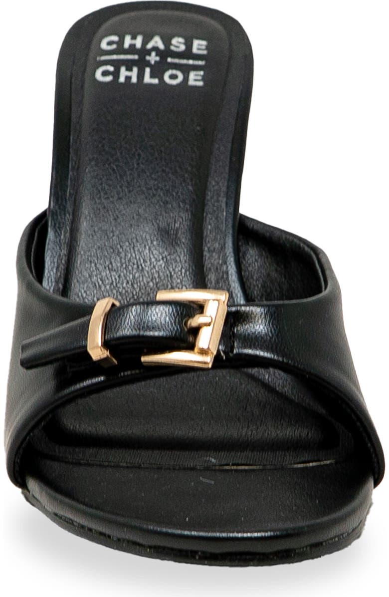 CHASE AND CHLOE Iridessa Buckle Slide Sandal, Alternate, color, Black