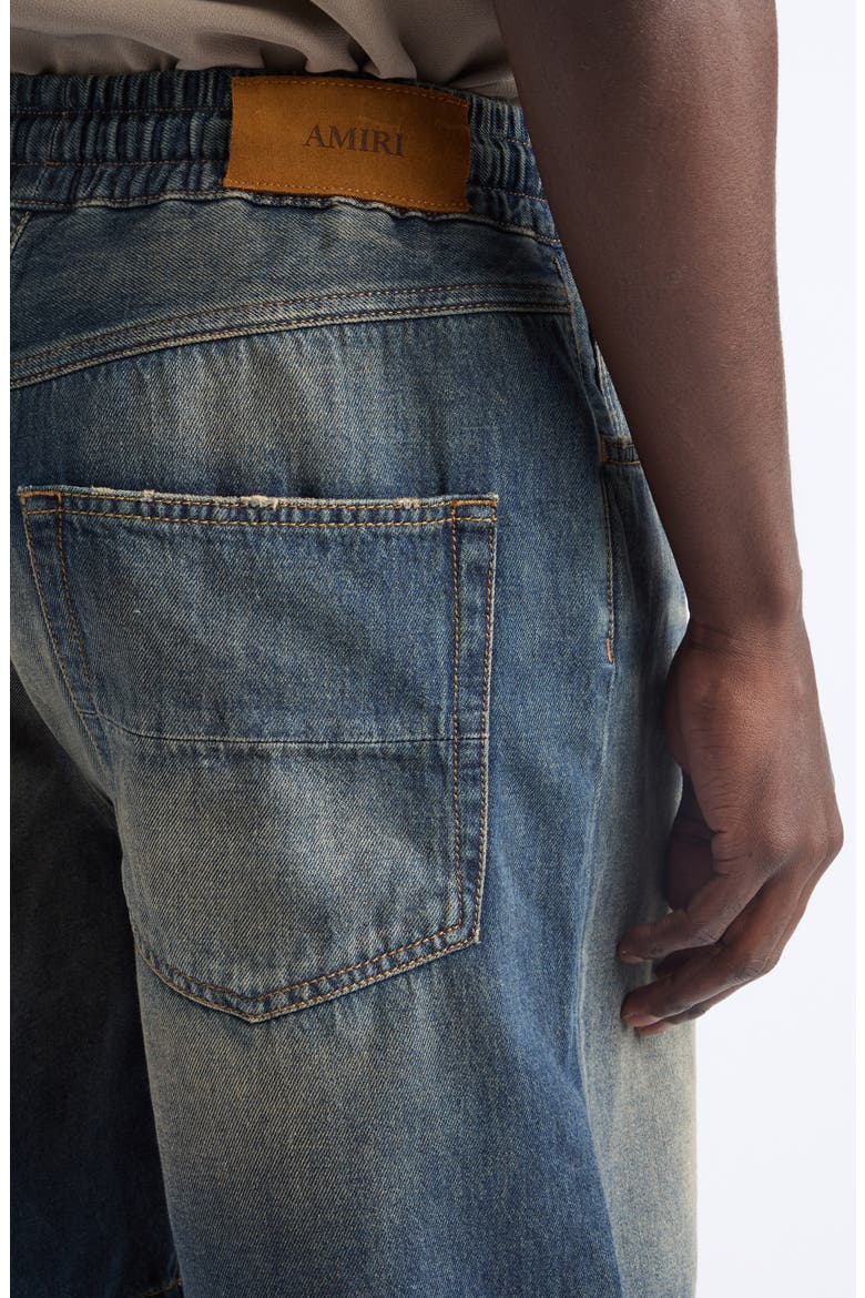 3D Logo Drawstring Denim Shorts, Alternate, color, SANDSTONE