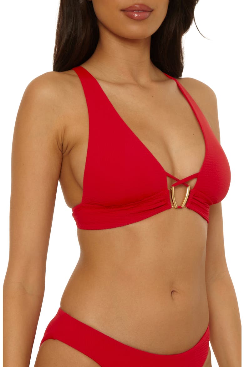 Riviera Halter Bikini Top, Alternate, color, APPLE