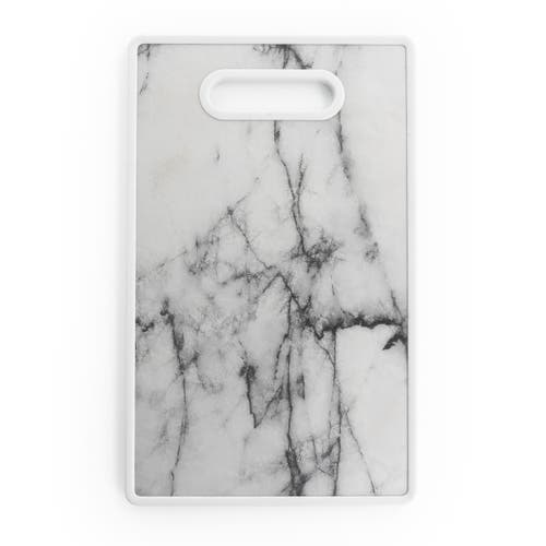 Gibson Home Beaumont 3 Piece Stainless Steel Santoku Knife Set With Cutting Board Marble In Gray