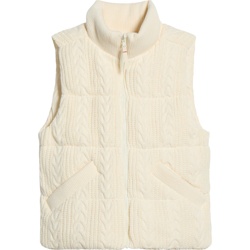Marine Layer Alba Cable Knit Puffer Vest In Multi