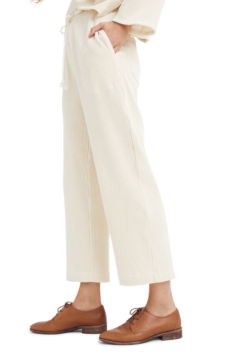Texture & Thread Velour Corduroy Pants, Alternate, color, ANTIQUE CREAM