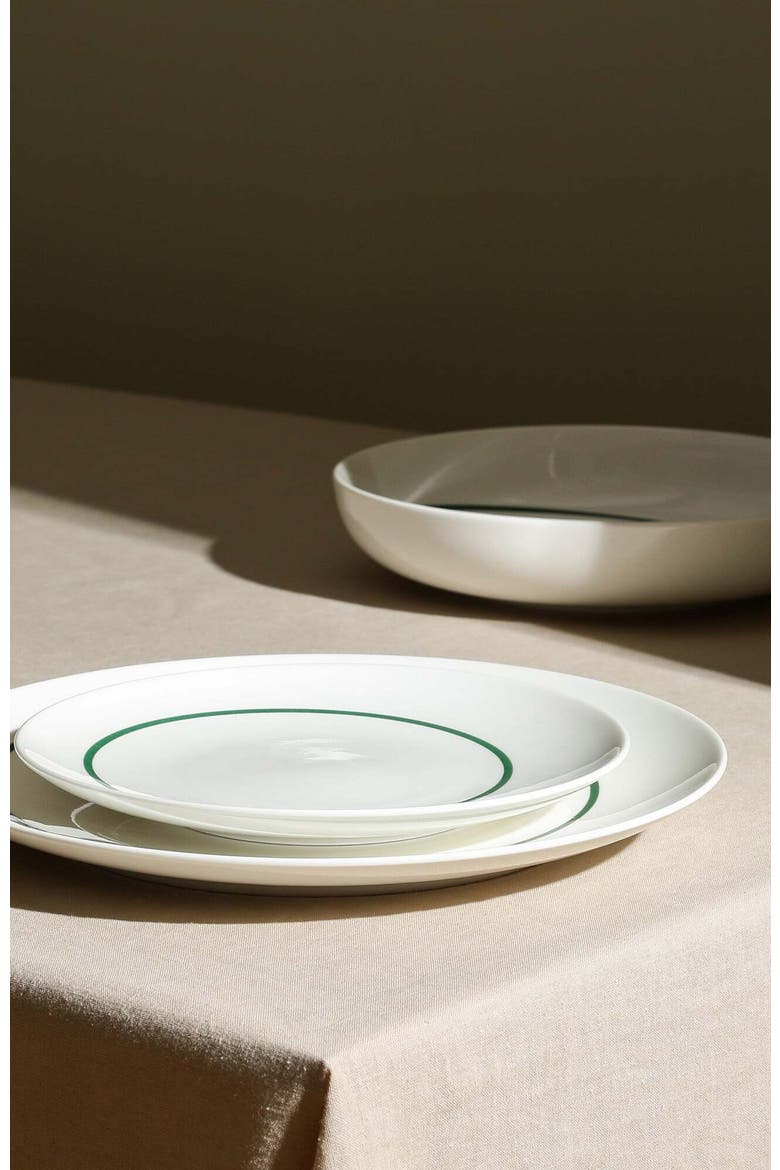 Luna Porcelain 12-Piece Dinnerware Set, Alternate, color, Green