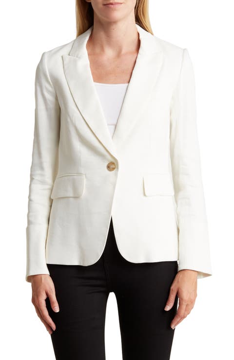 Cutaway Linen Blend Blazer