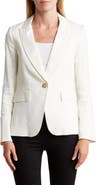 Veronica Beard Cutaway Linen Blend Blazer