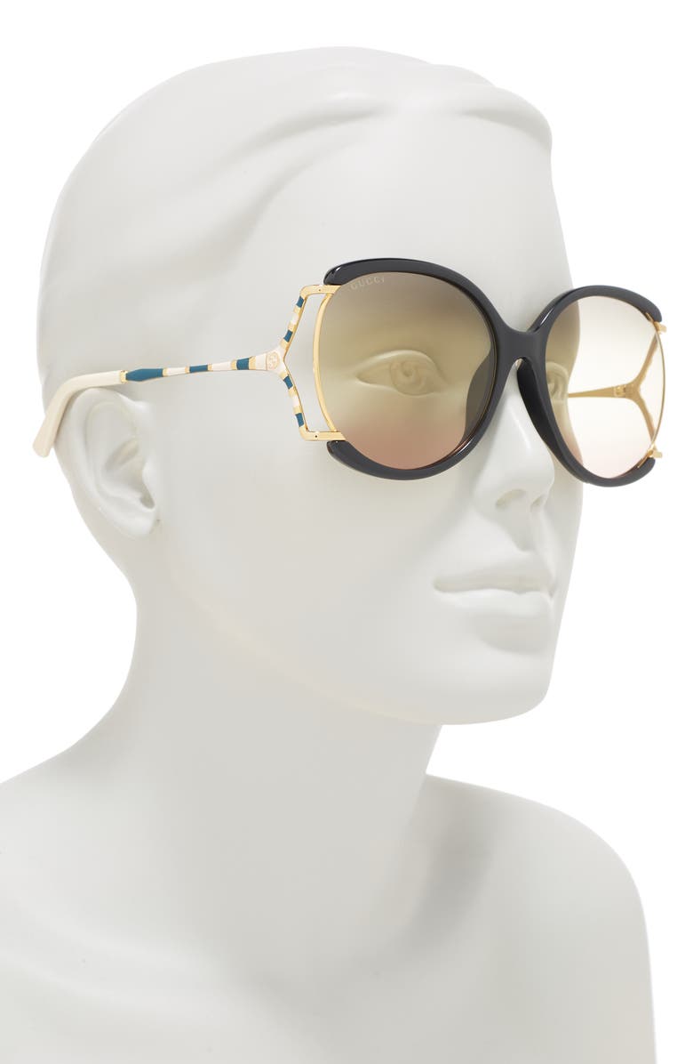 Gucci 60mm Oval Sunglasses, Alternate, color,