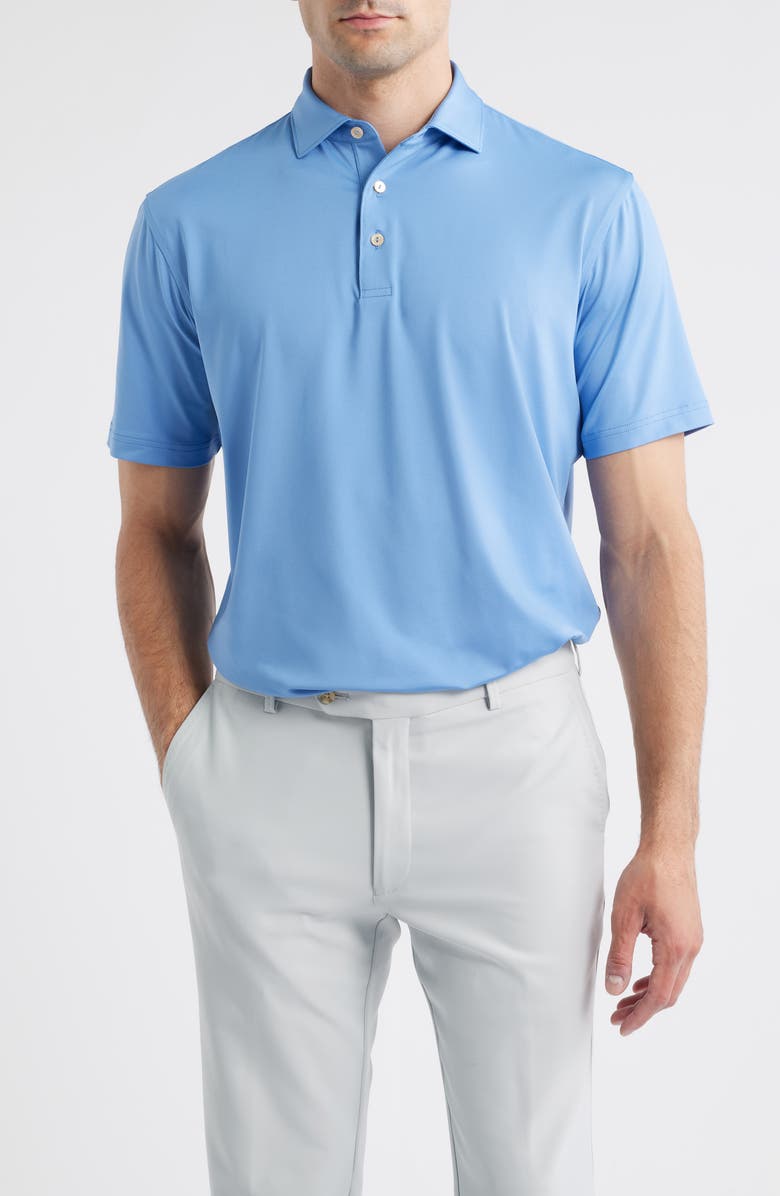 Peter Millar Solid Performance Jersey Polo, Main, color, Evening Tide
