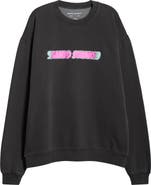 SANTO STUDIO Santo Blur Oversize Stretch Fleece Crewneck Sweatshirt