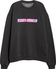 SANTO STUDIO Santo Blur Oversize Stretch Fleece Crewneck Sweatshirt