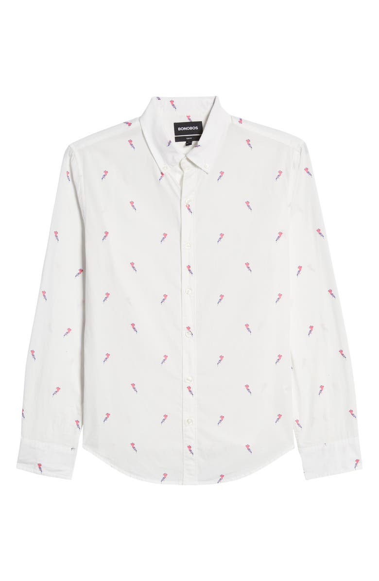 Bonobos Slim Fit Bird Print Button-Down Shirt, Alternate, color,