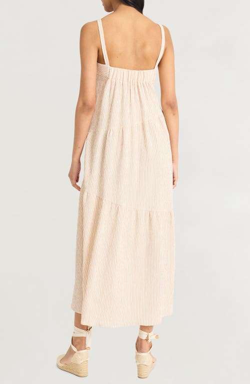 The Good Journey Tiered Midi Sundress In Neutral