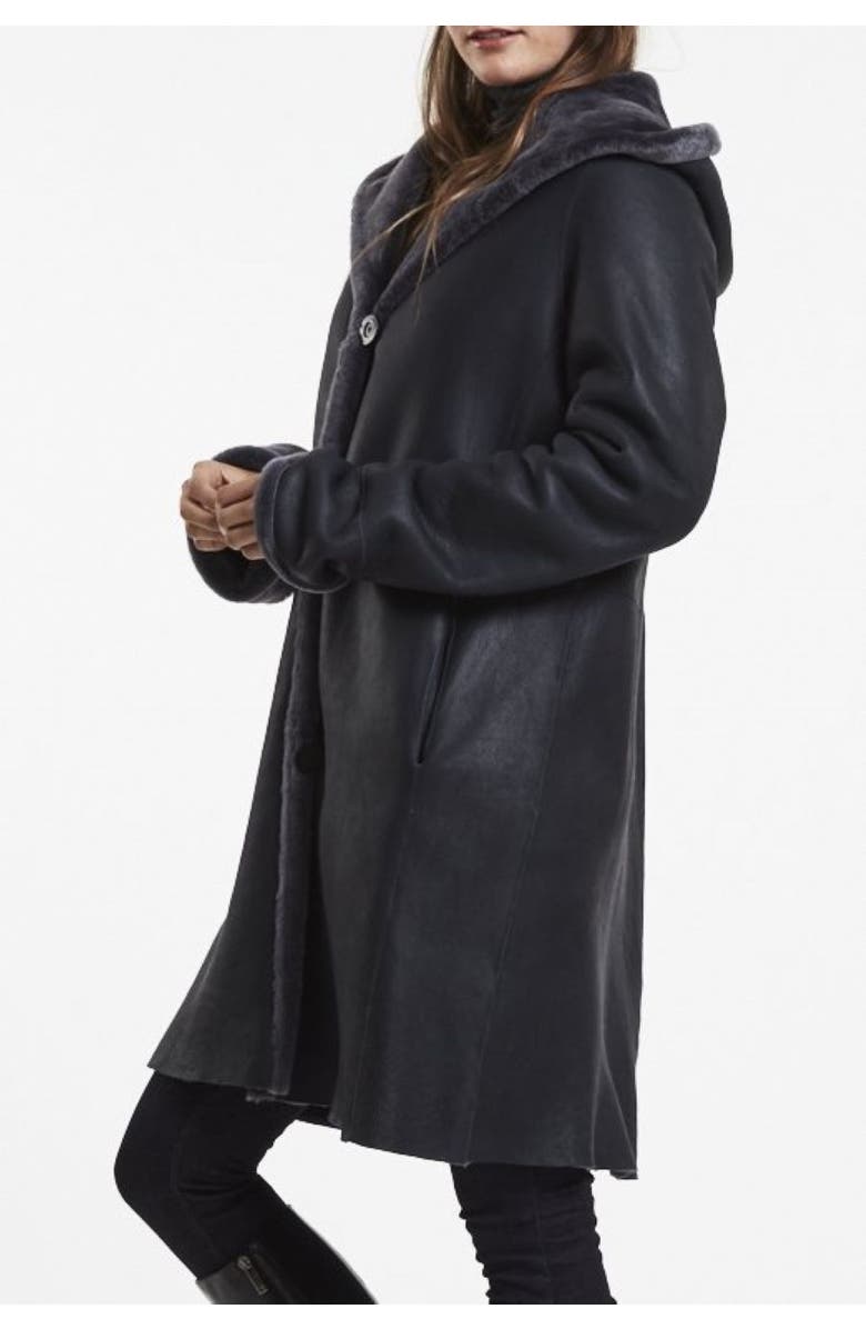 Blue Duck Spanish Merino Shearling Coat, Main, color, Granite