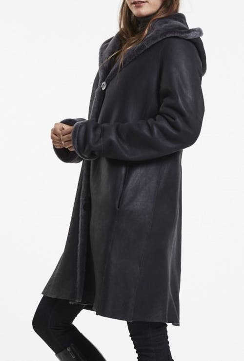 Blue Duck Spanish Merino Shearling Coat In Gray