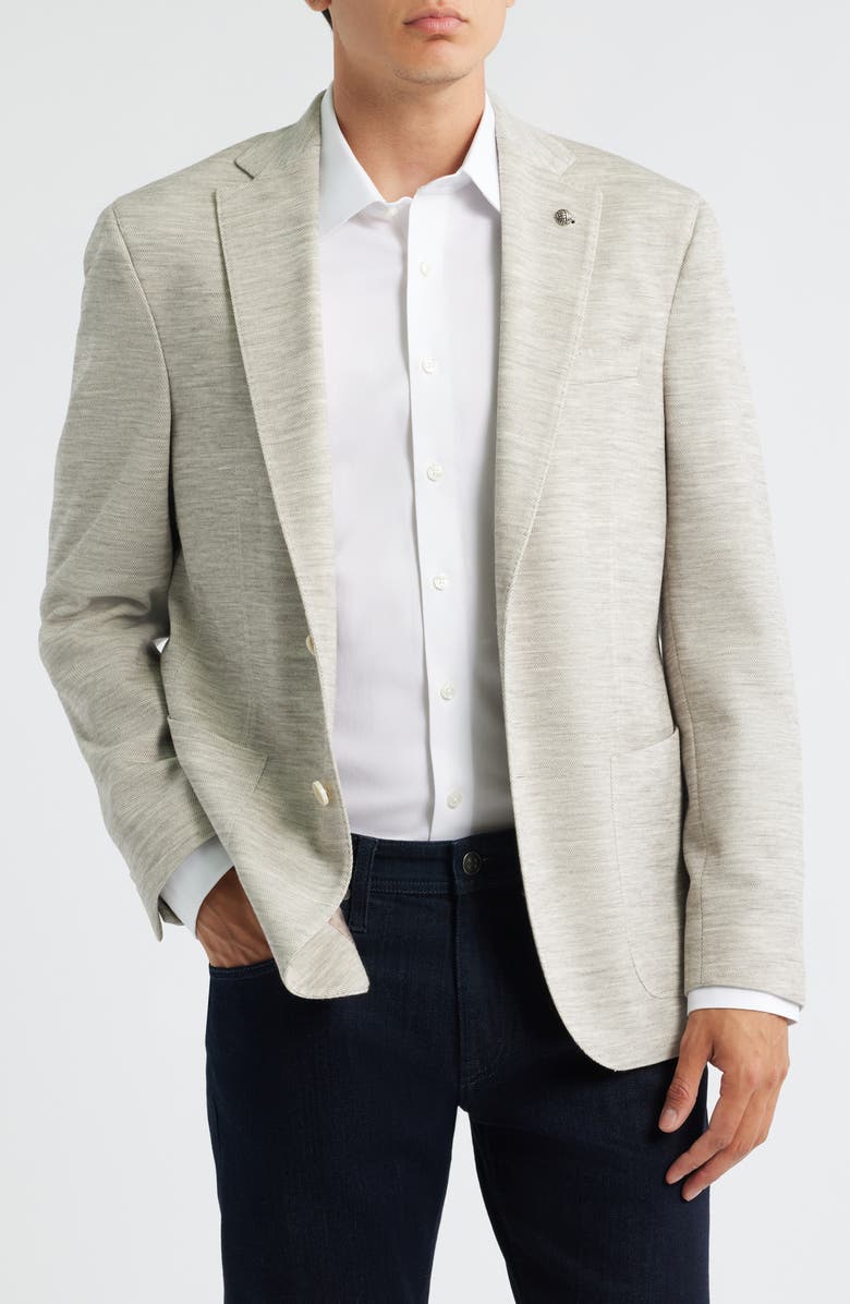 Jack Victor Hartford Knit Wool Mélange Sport Coat, Main, color, Sand