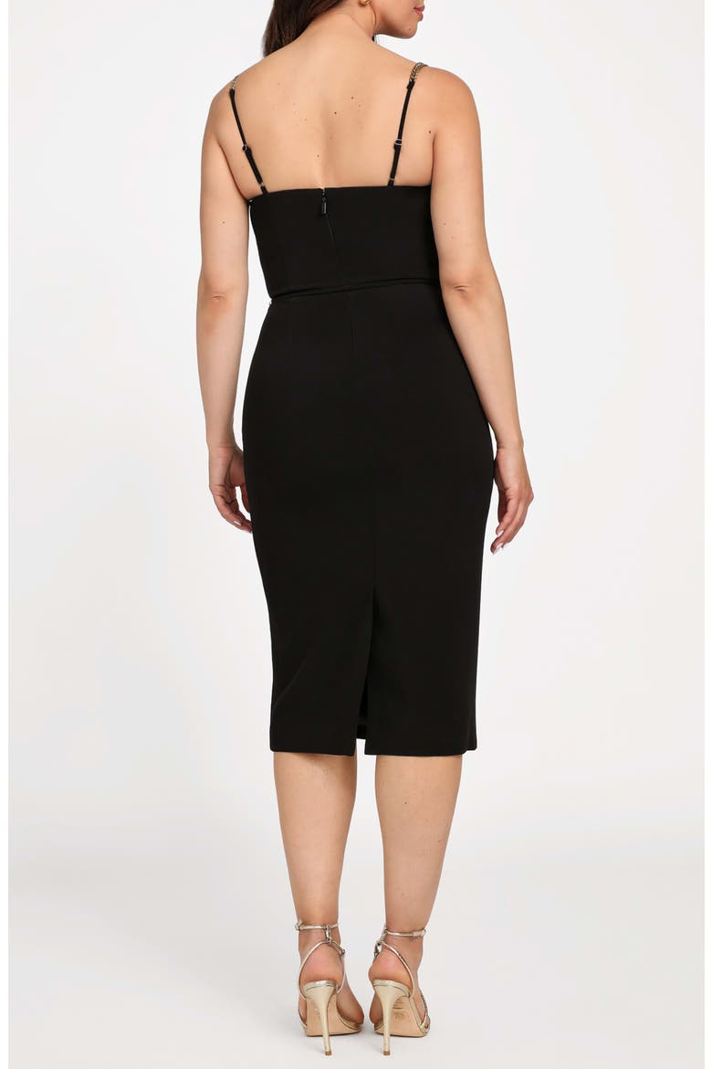 Ella Chain Link Strap Dress, Alternate, color, JET BLACK