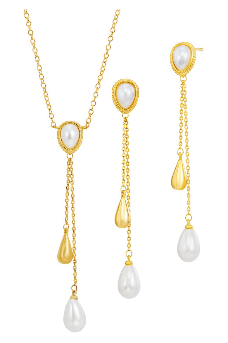 2-Piece Cultured Pearl Jewelry Set, Main, color, GOLD