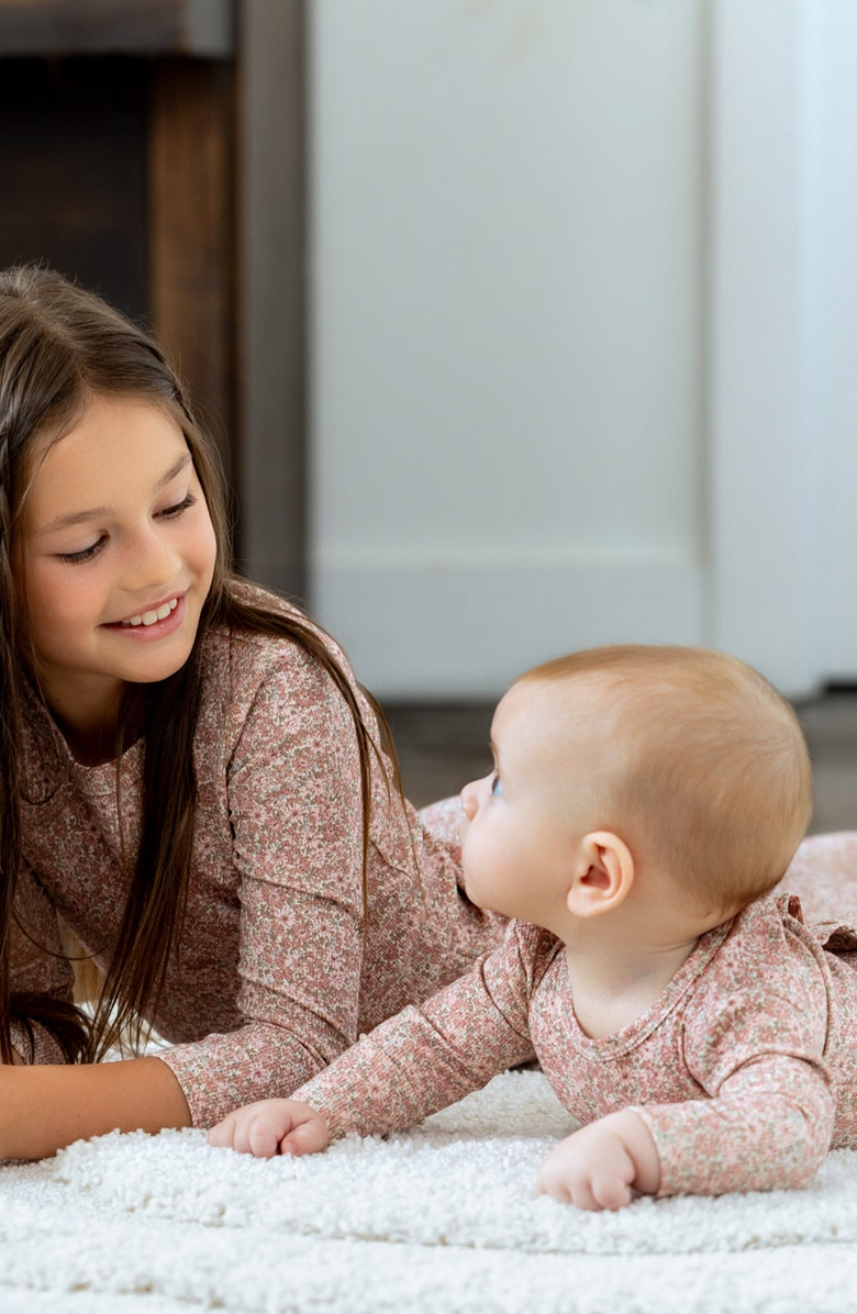 NoggiWear Girls Floral Print Loungewear Set, Alternate, color, Floral Print