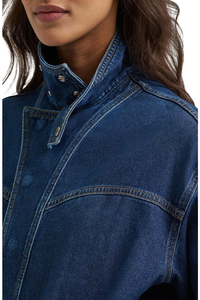 Moto Long Sleeve Minidress, Alternate, color, RAWHIDE BLUE