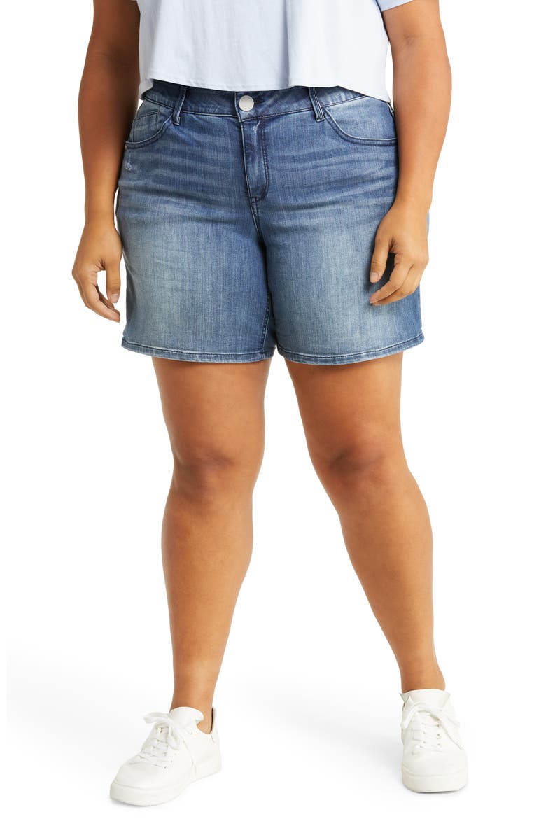 'Ab'Solution High Waist Denim Shorts (Nordstrom Exclusive), Main, color, BLUE ARTIS