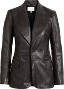 FRAME The Peak Lapel Leather Blazer