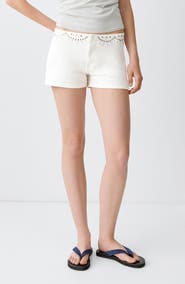 MANGO TEEN Kids' Studded Denim Shorts
