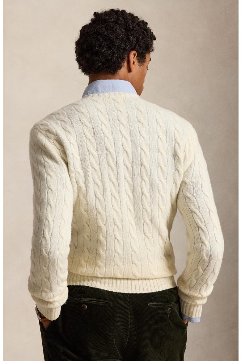 Wool & Cashmere Cable Knit Sweater, Alternate, color, CREAM