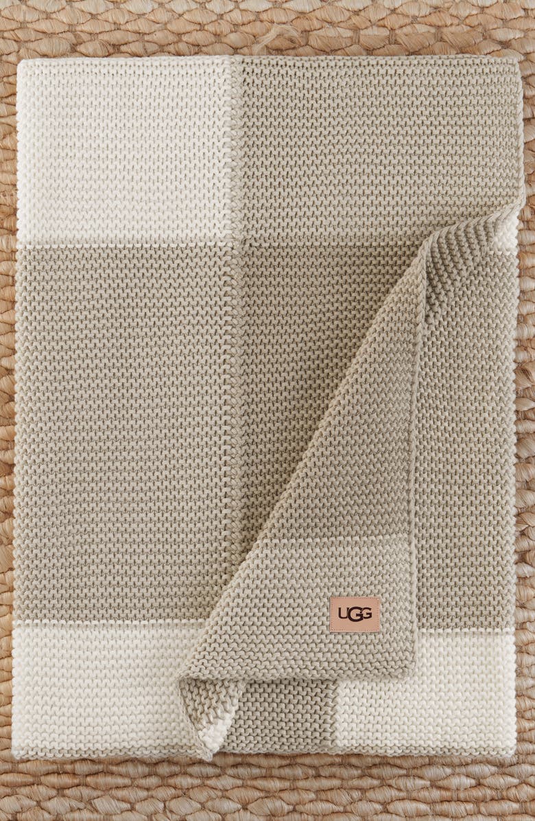 UGG<sup>®</sup> Buffalo Plaid Cotton Throw Blanket, Main, color, 