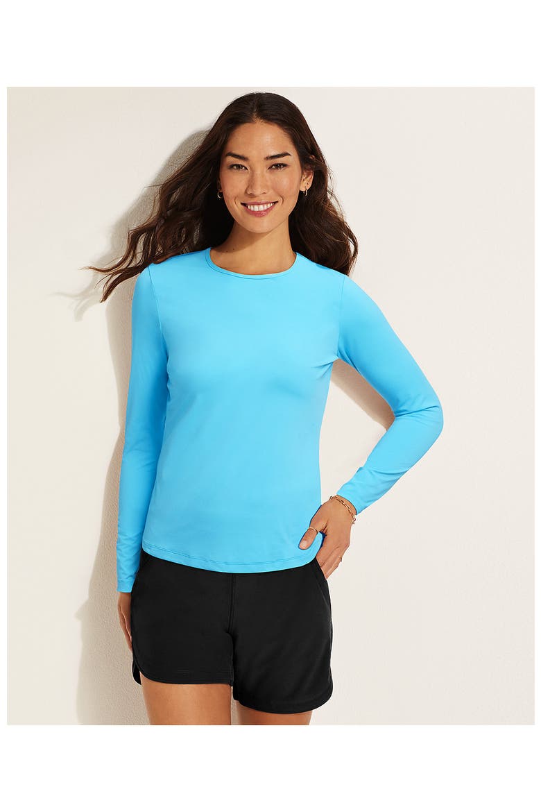Long Sleeve Relaxed UPF 50 Rash Guard, Alternate, color, Turquoise