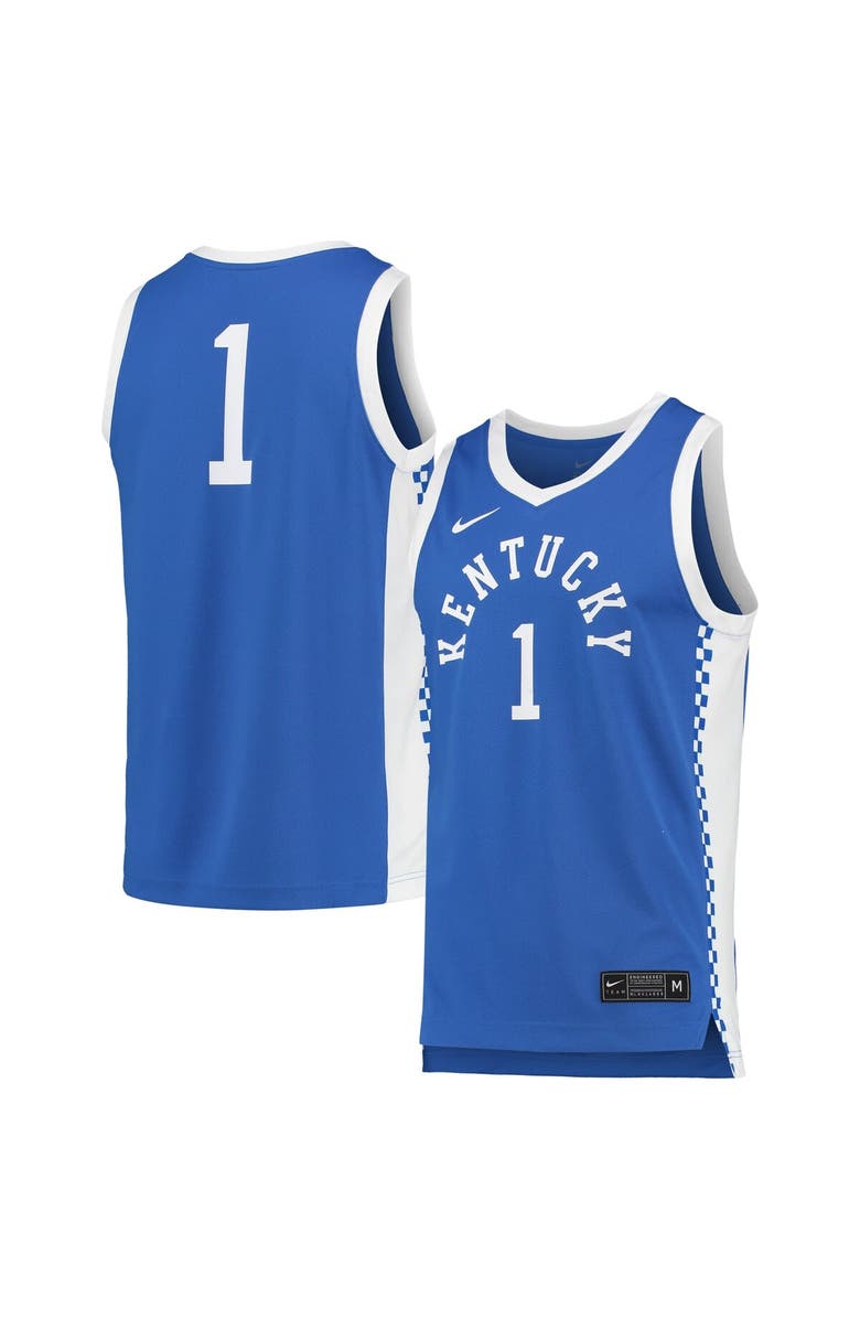 Nike Unisex Nike #1 Royal Kentucky Wildcats Replica Basketball Jersey, Alternate, color, 