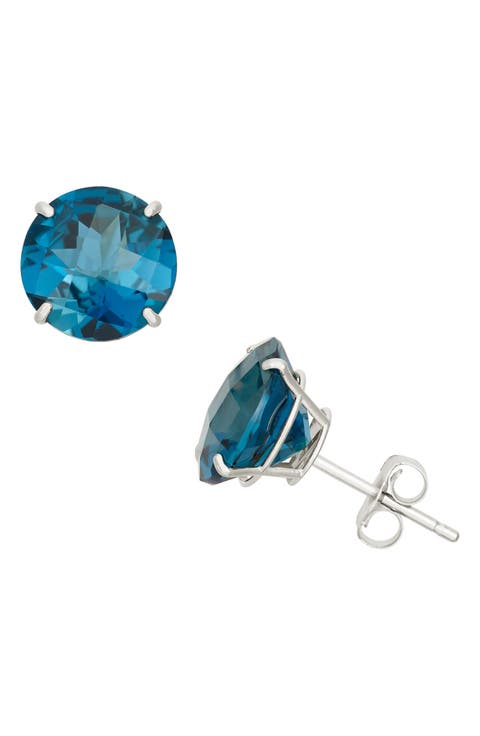 10K White Gold Solitaire Stud Earrings