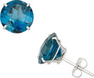 FZN 10K White Gold Solitaire Stud Earrings