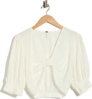 Young, Fabulous & Broke Miranda Linen Blend Crop Top
