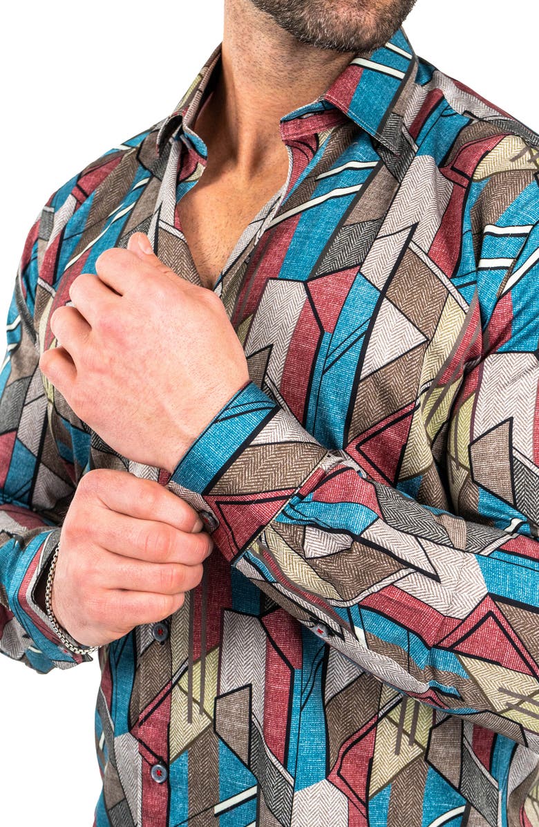 Maceoo Fibonacci Picasso Contemporary Fit Button-Up Shirt, Alternate, color,