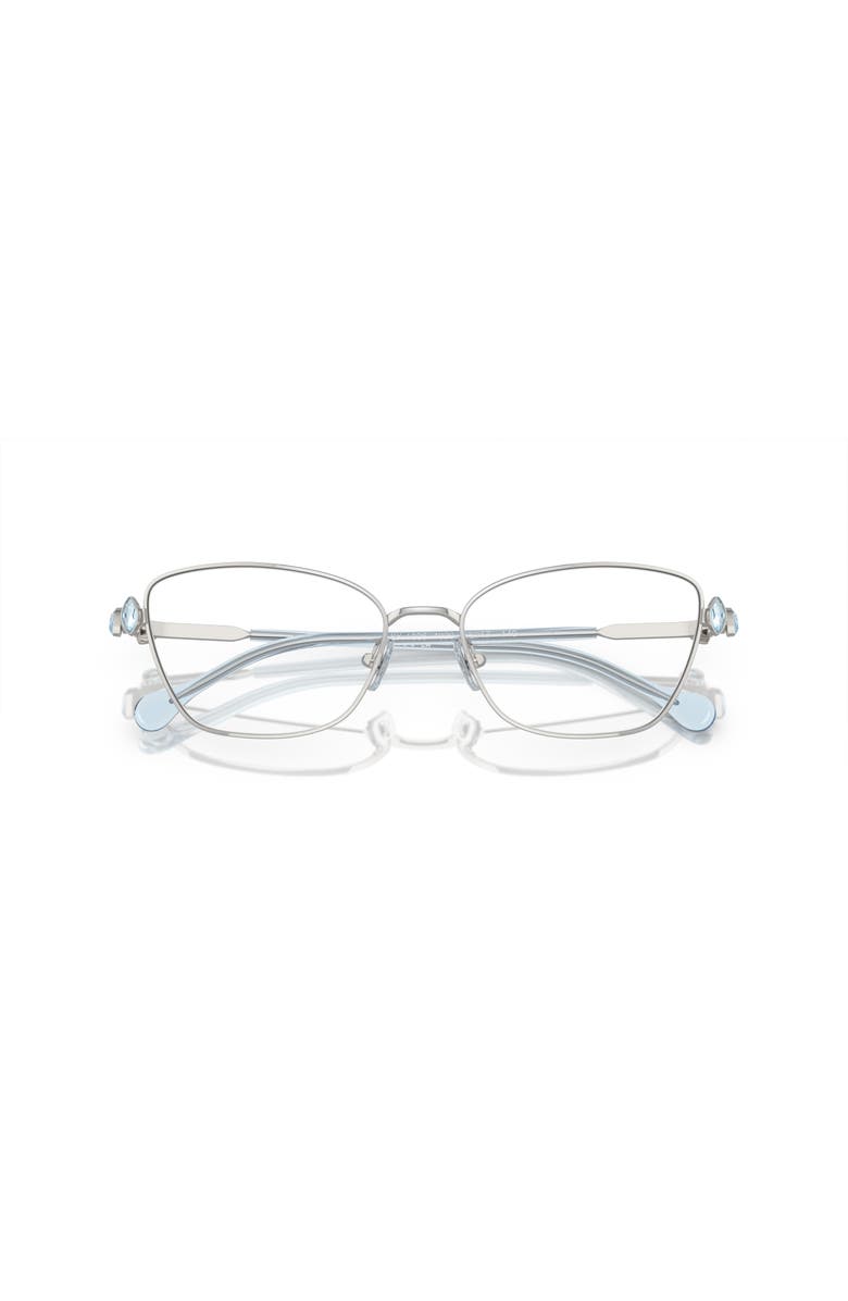 Swarovski 53mm Rectangle optical glasses, Alternate, color, Silver