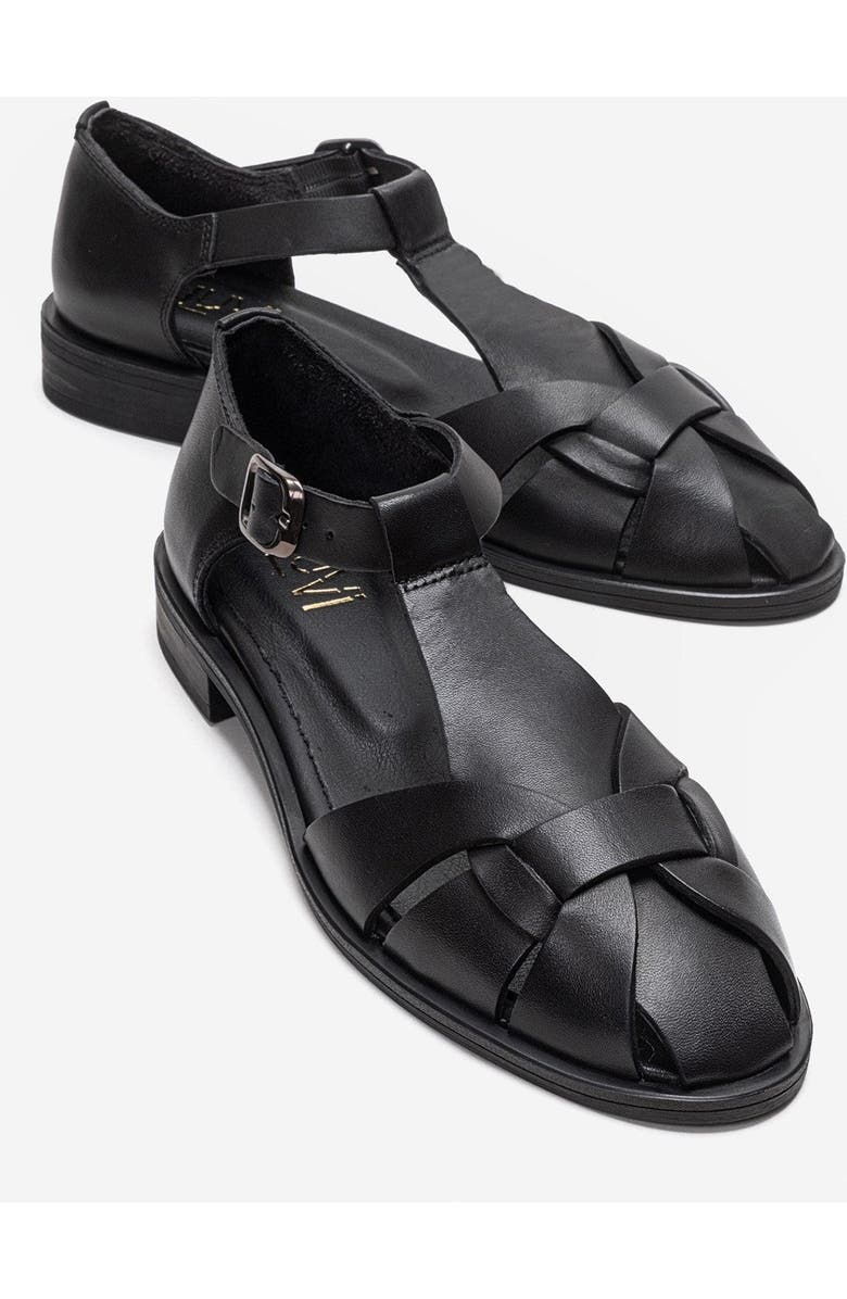 Forever & Always Shoes Dexara Leather Sandal, Main, color, Black
