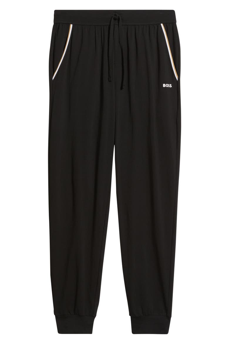 Unique Cotton Blend Pajama Joggers, Alternate, color, BLACK